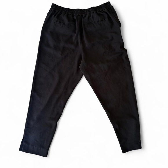 Anthropologie The Essential Pull On Trouser Pants Tapered Cropped Black Small - Picture 5 of 6